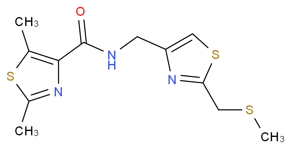 2,5-dimethyl-N-({2-[(methylthio)methyl]-1,3-thiazol-4-yl}methyl)-1,3-thiazole-4-carboxamide_Molecular_structure_CAS_)