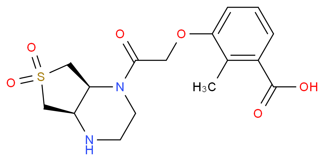 3-{2-[(4aR*,7aS*)-6,6-dioxidohexahydrothieno[3,4-b]pyrazin-1(2H)-yl]-2-oxoethoxy}-2-methylbenzoic acid_Molecular_structure_CAS_)