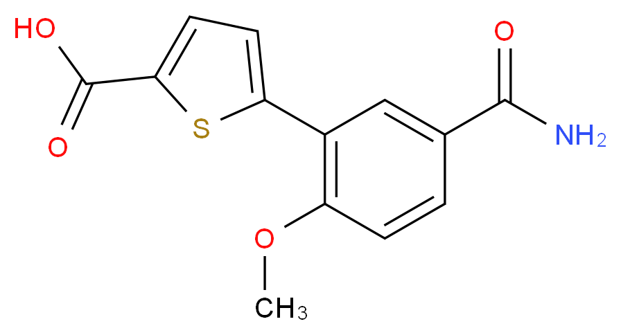 5-[5-(aminocarbonyl)-2-methoxyphenyl]thiophene-2-carboxylic acid_Molecular_structure_CAS_)