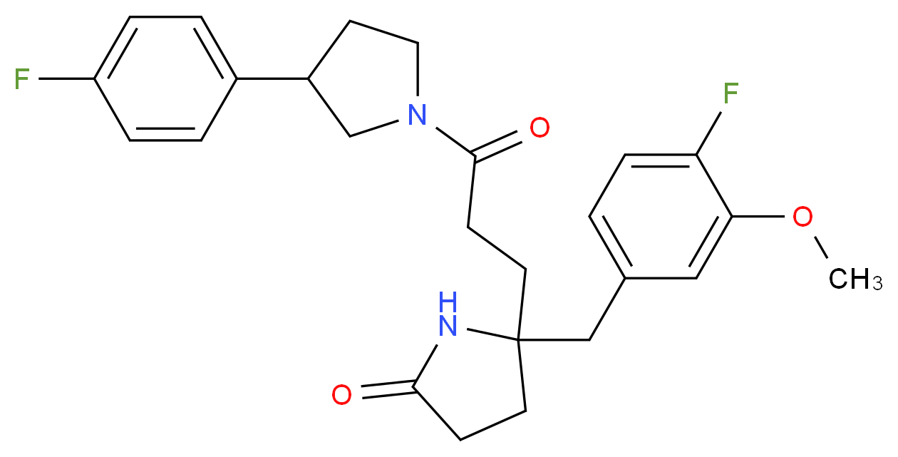 5-(4-fluoro-3-methoxybenzyl)-5-{3-[3-(4-fluorophenyl)-1-pyrrolidinyl]-3-oxopropyl}-2-pyrrolidinone_Molecular_structure_CAS_)