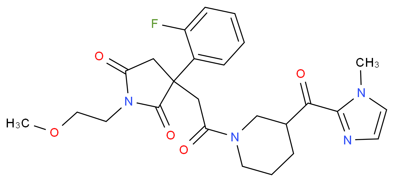 3-(2-fluorophenyl)-1-(2-methoxyethyl)-3-(2-{3-[(1-methyl-1H-imidazol-2-yl)carbonyl]-1-piperidinyl}-2-oxoethyl)-2,5-pyrrolidinedione_Molecular_structure_CAS_)