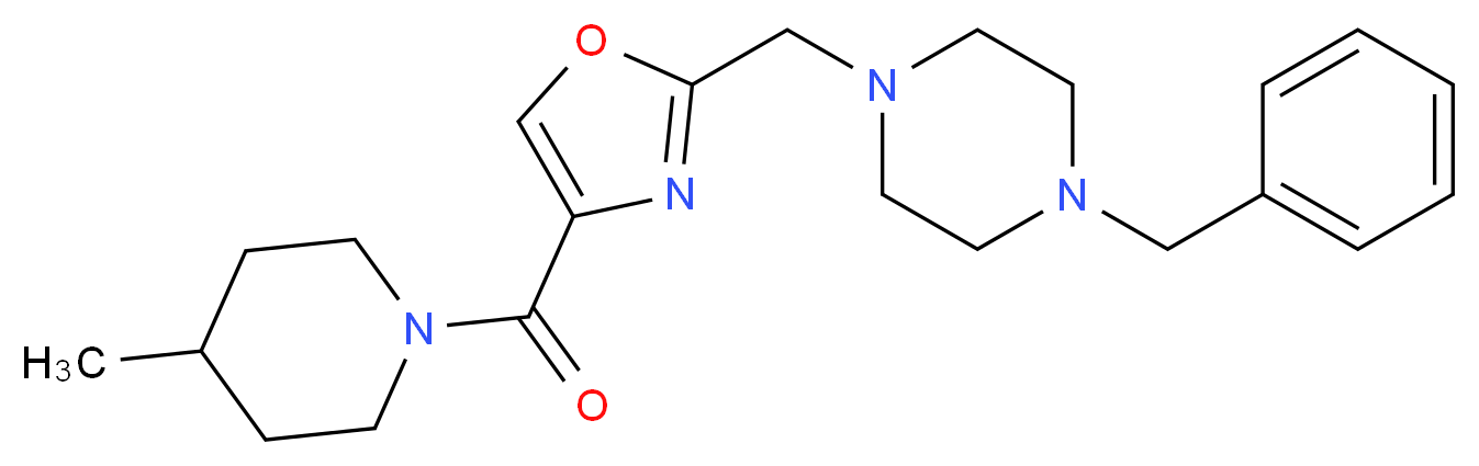1-benzyl-4-({4-[(4-methyl-1-piperidinyl)carbonyl]-1,3-oxazol-2-yl}methyl)piperazine_Molecular_structure_CAS_)