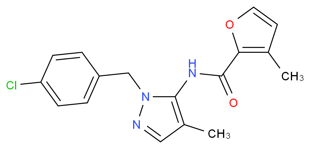 N-[1-(4-chlorobenzyl)-4-methyl-1H-pyrazol-5-yl]-3-methyl-2-furamide_Molecular_structure_CAS_)