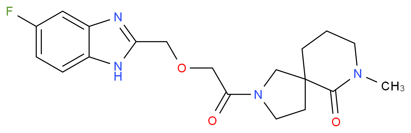 2-{[(5-fluoro-1H-benzimidazol-2-yl)methoxy]acetyl}-7-methyl-2,7-diazaspiro[4.5]decan-6-one_Molecular_structure_CAS_)