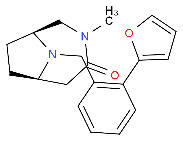 (1S*,6R*)-9-[2-(2-furyl)benzyl]-3-methyl-3,9-diazabicyclo[4.2.1]nonan-4-one_Molecular_structure_CAS_)