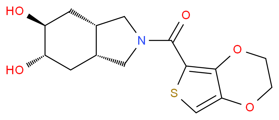 (3aR*,5S*,6S*,7aS*)-2-(2,3-dihydrothieno[3,4-b][1,4]dioxin-5-ylcarbonyl)octahydro-1H-isoindole-5,6-diol_Molecular_structure_CAS_)
