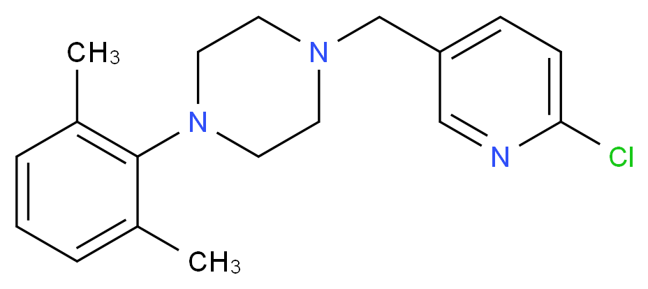 1-[(6-Chloro-3-pyridinyl)methyl]-4-(2,6-dimethylphenyl)piperazine_Molecular_structure_CAS_)