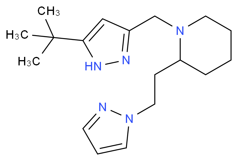 1-[(5-tert-butyl-1H-pyrazol-3-yl)methyl]-2-[2-(1H-pyrazol-1-yl)ethyl]piperidine_Molecular_structure_CAS_)