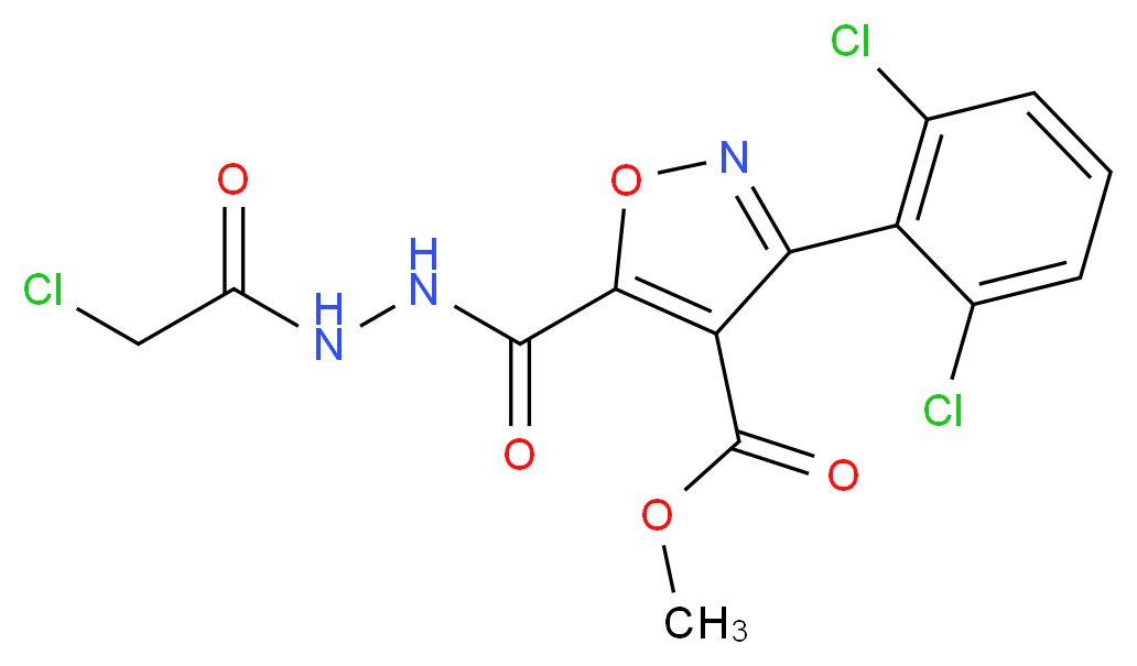 methyl 5-{[2-(2-chloroacetyl)hydrazino]carbonyl}-3-(2,6-dichlorophenyl)isoxazole-4-carboxylate_Molecular_structure_CAS_)