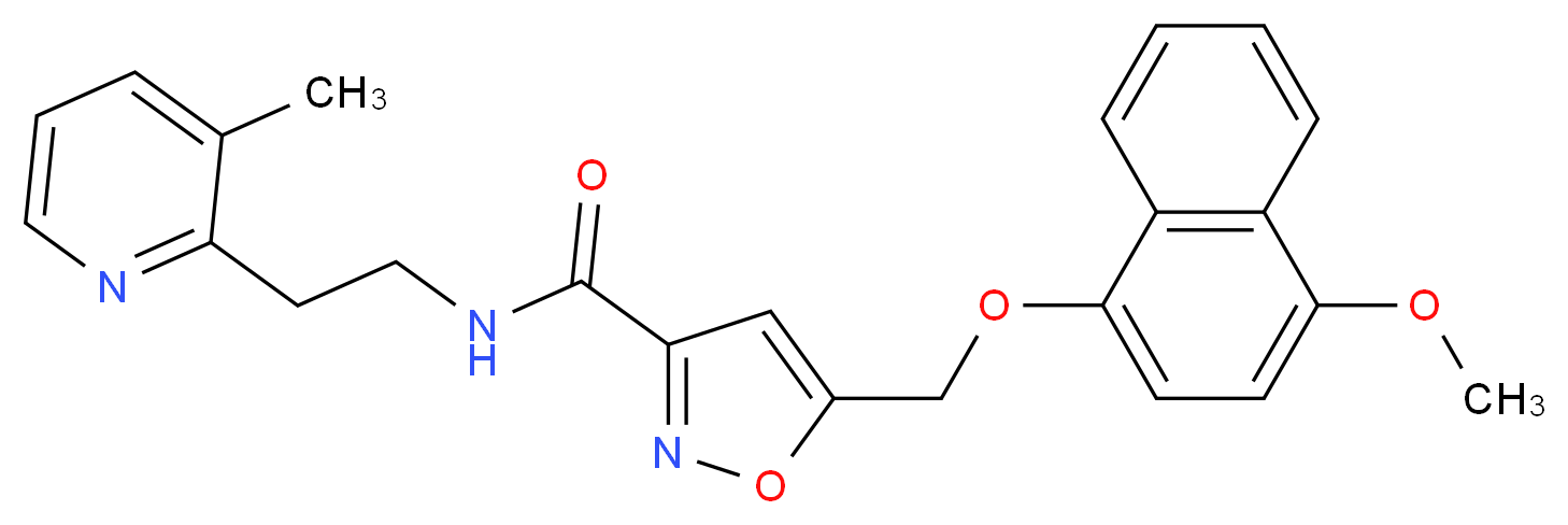 5-{[(4-methoxy-1-naphthyl)oxy]methyl}-N-[2-(3-methyl-2-pyridinyl)ethyl]-3-isoxazolecarboxamide_Molecular_structure_CAS_)