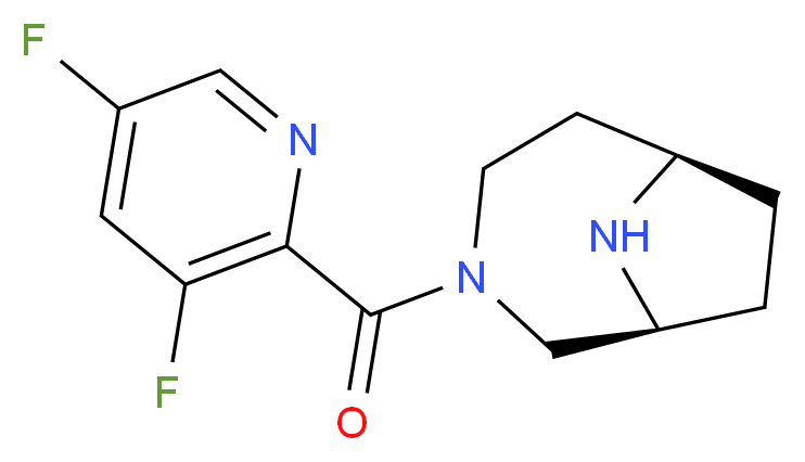 (1S*,6R*)-3-[(3,5-difluoropyridin-2-yl)carbonyl]-3,9-diazabicyclo[4.2.1]nonane_Molecular_structure_CAS_)