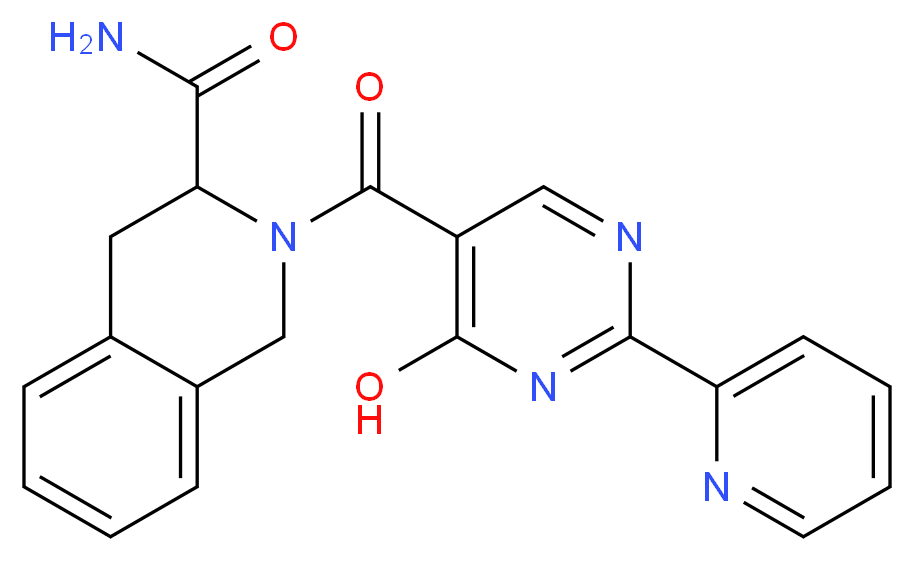 2-[(4-hydroxy-2-pyridin-2-ylpyrimidin-5-yl)carbonyl]-1,2,3,4-tetrahydroisoquinoline-3-carboxamide_Molecular_structure_CAS_)