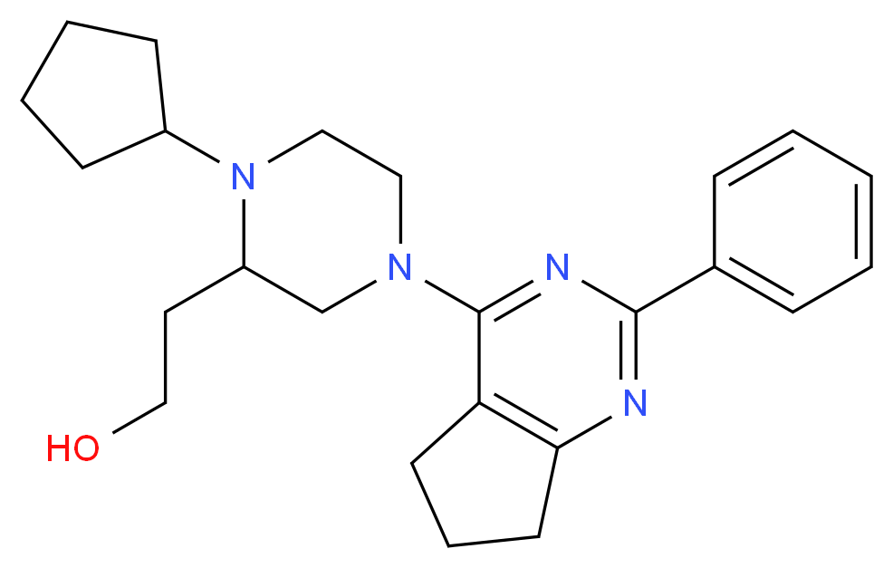 2-[1-cyclopentyl-4-(2-phenyl-6,7-dihydro-5H-cyclopenta[d]pyrimidin-4-yl)-2-piperazinyl]ethanol_Molecular_structure_CAS_)