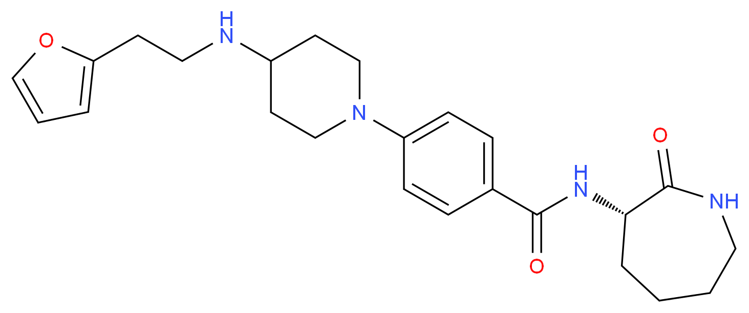 4-(4-{[2-(2-furyl)ethyl]amino}-1-piperidinyl)-N-[(3S)-2-oxo-3-azepanyl]benzamide_Molecular_structure_CAS_)