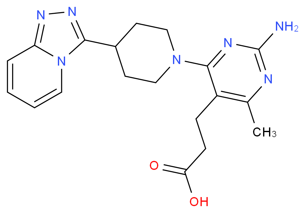 3-[2-amino-4-methyl-6-(4-[1,2,4]triazolo[4,3-a]pyridin-3-ylpiperidin-1-yl)pyrimidin-5-yl]propanoic acid_Molecular_structure_CAS_)