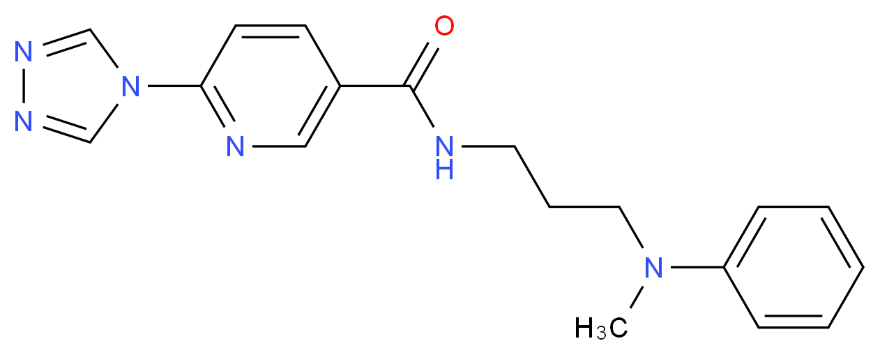 N-{3-[methyl(phenyl)amino]propyl}-6-(4H-1,2,4-triazol-4-yl)nicotinamide_Molecular_structure_CAS_)