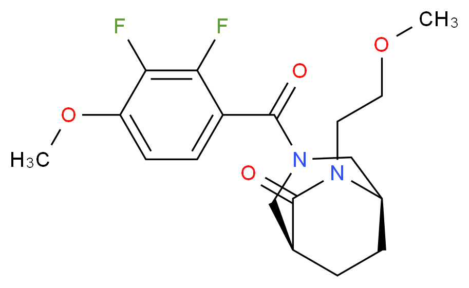 (1S*,5R*)-3-(2,3-difluoro-4-methoxybenzoyl)-6-(2-methoxyethyl)-3,6-diazabicyclo[3.2.2]nonan-7-one_Molecular_structure_CAS_)