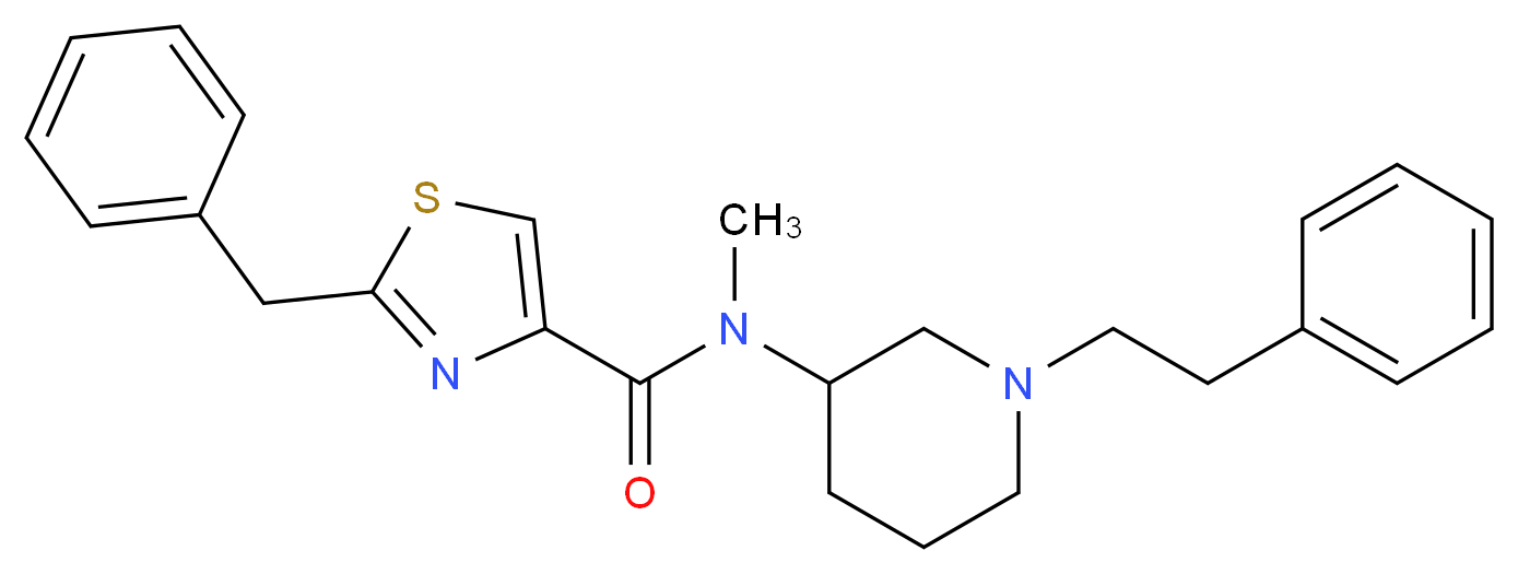 2-benzyl-N-methyl-N-[1-(2-phenylethyl)-3-piperidinyl]-1,3-thiazole-4-carboxamide_Molecular_structure_CAS_)