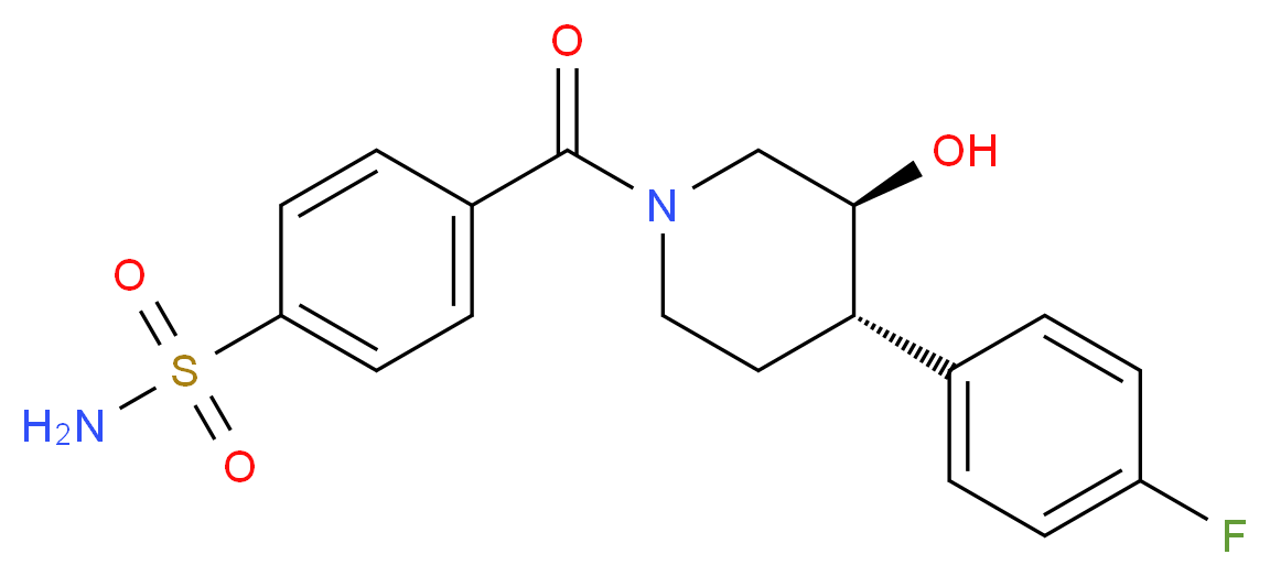 4-{[(3S*,4S*)-4-(4-fluorophenyl)-3-hydroxypiperidin-1-yl]carbonyl}benzenesulfonamide_Molecular_structure_CAS_)