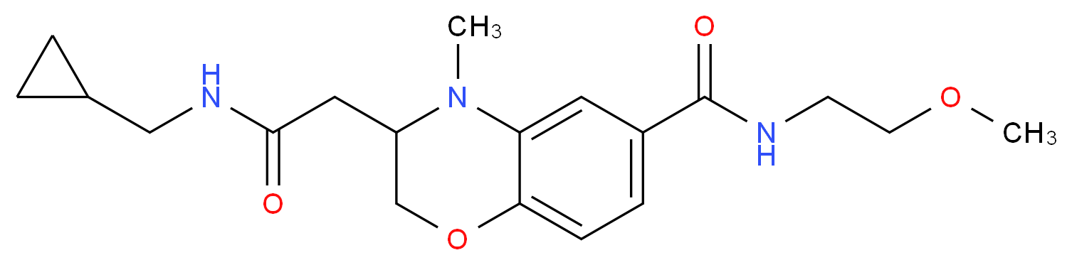 3-{2-[(cyclopropylmethyl)amino]-2-oxoethyl}-N-(2-methoxyethyl)-4-methyl-3,4-dihydro-2H-1,4-benzoxazine-6-carboxamide_Molecular_structure_CAS_)