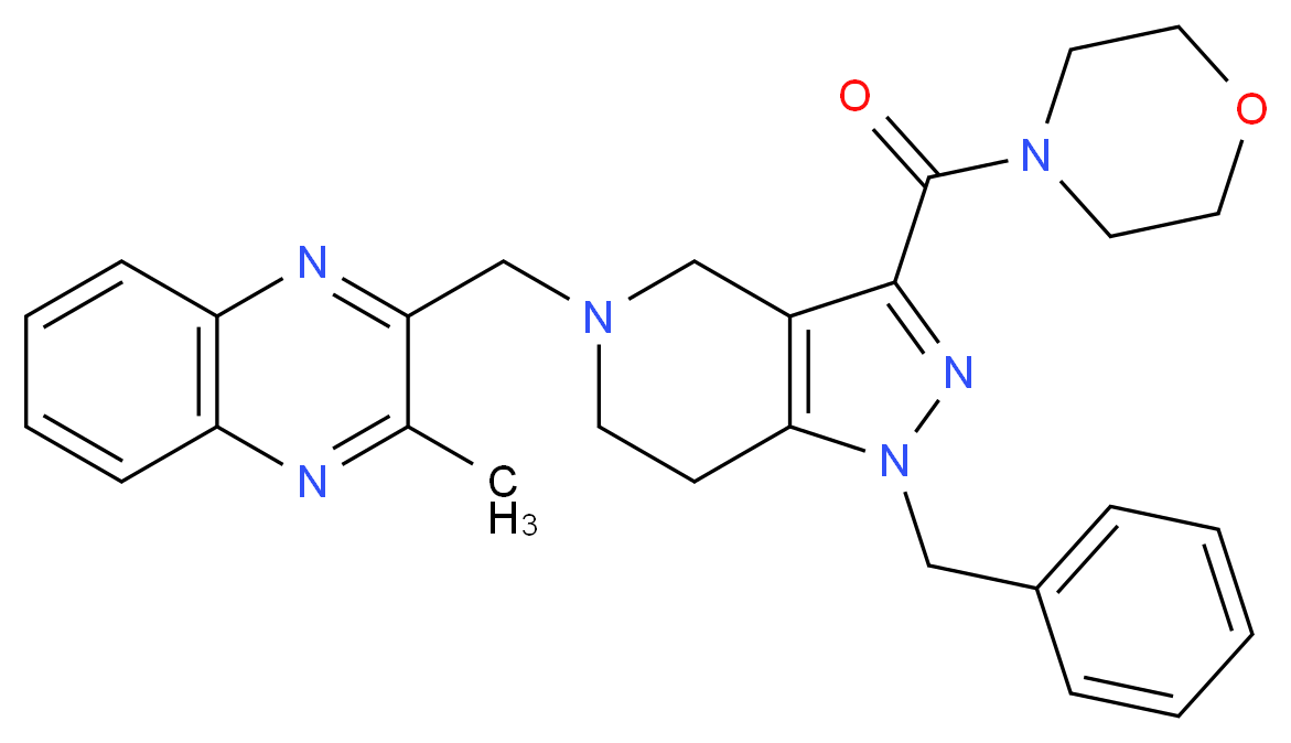 2-{[1-benzyl-3-(4-morpholinylcarbonyl)-1,4,6,7-tetrahydro-5H-pyrazolo[4,3-c]pyridin-5-yl]methyl}-3-methylquinoxaline_Molecular_structure_CAS_)