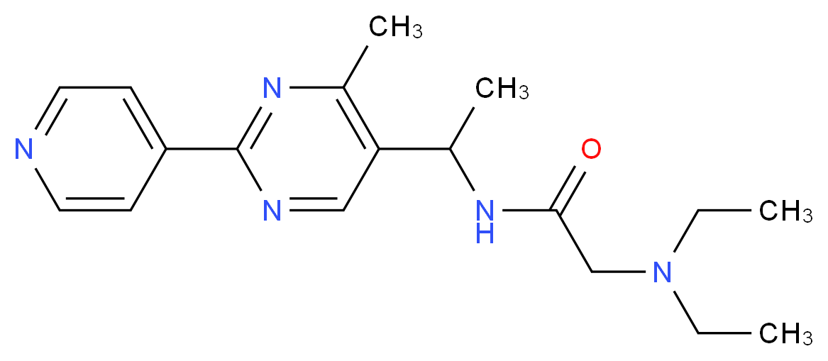N~2~,N~2~-diethyl-N~1~-{1-[4-methyl-2-(4-pyridinyl)-5-pyrimidinyl]ethyl}glycinamide_Molecular_structure_CAS_)