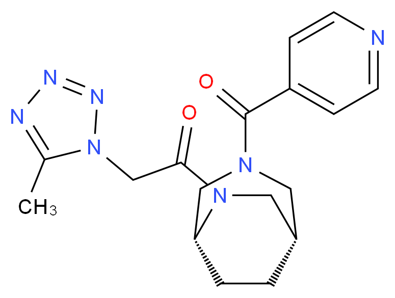 (1S*,5R*)-3-isonicotinoyl-6-[(5-methyl-1H-tetrazol-1-yl)acetyl]-3,6-diazabicyclo[3.2.2]nonane_Molecular_structure_CAS_)