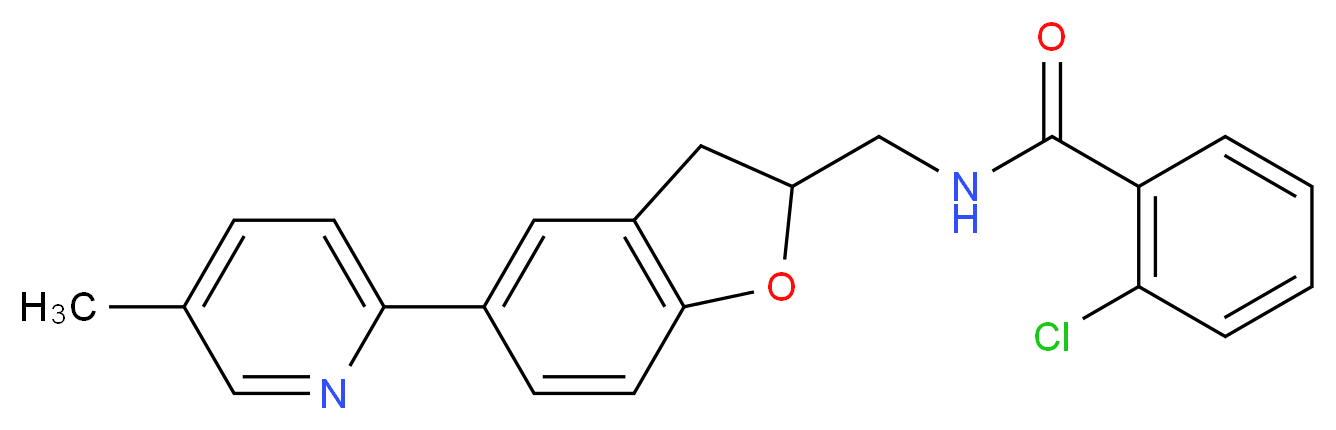 2-chloro-N-{[5-(5-methyl-2-pyridinyl)-2,3-dihydro-1-benzofuran-2-yl]methyl}benzamide_Molecular_structure_CAS_)