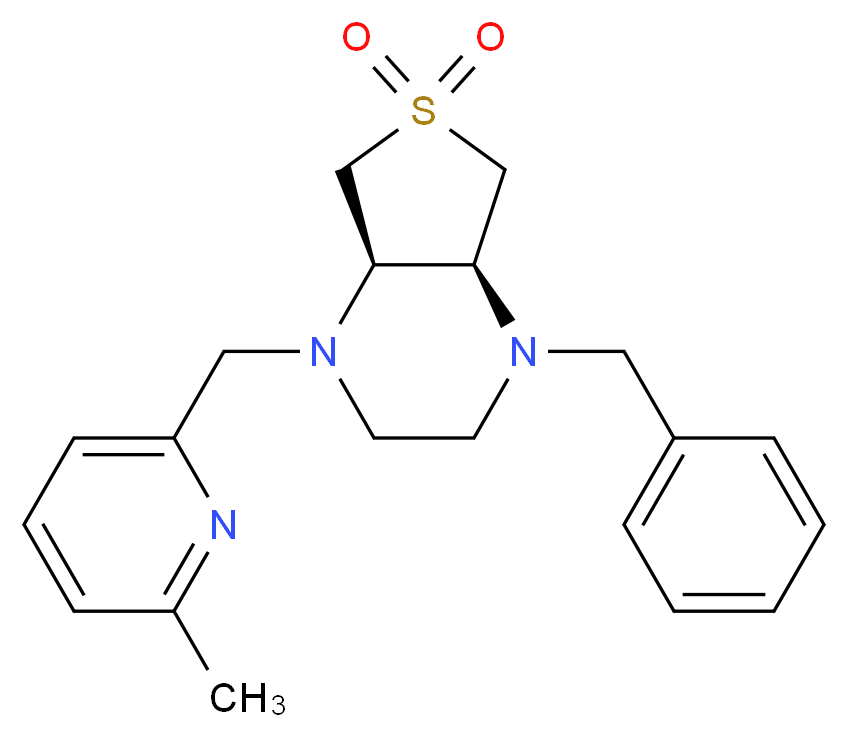 (4aR*,7aS*)-1-benzyl-4-[(6-methyl-2-pyridinyl)methyl]octahydrothieno[3,4-b]pyrazine 6,6-dioxide_Molecular_structure_CAS_)