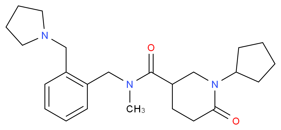 1-cyclopentyl-N-methyl-6-oxo-N-[2-(1-pyrrolidinylmethyl)benzyl]-3-piperidinecarboxamide_Molecular_structure_CAS_)
