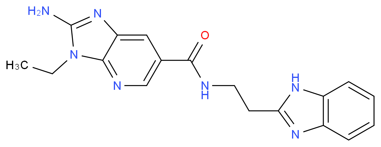 2-amino-N-[2-(1H-benzimidazol-2-yl)ethyl]-3-ethyl-3H-imidazo[4,5-b]pyridine-6-carboxamide_Molecular_structure_CAS_)