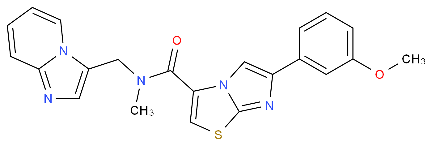 N-(imidazo[1,2-a]pyridin-3-ylmethyl)-6-(3-methoxyphenyl)-N-methylimidazo[2,1-b][1,3]thiazole-3-carboxamide_Molecular_structure_CAS_)