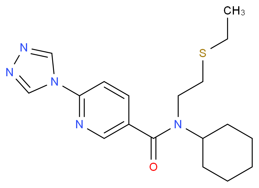 N-cyclohexyl-N-[2-(ethylthio)ethyl]-6-(4H-1,2,4-triazol-4-yl)nicotinamide_Molecular_structure_CAS_)
