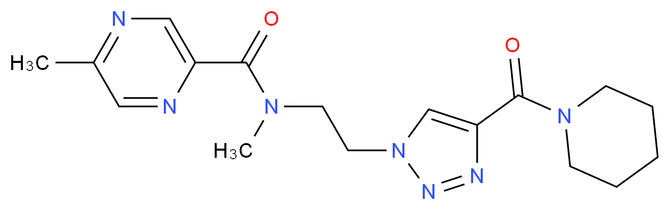 N,5-dimethyl-N-{2-[4-(piperidin-1-ylcarbonyl)-1H-1,2,3-triazol-1-yl]ethyl}pyrazine-2-carboxamide_Molecular_structure_CAS_)