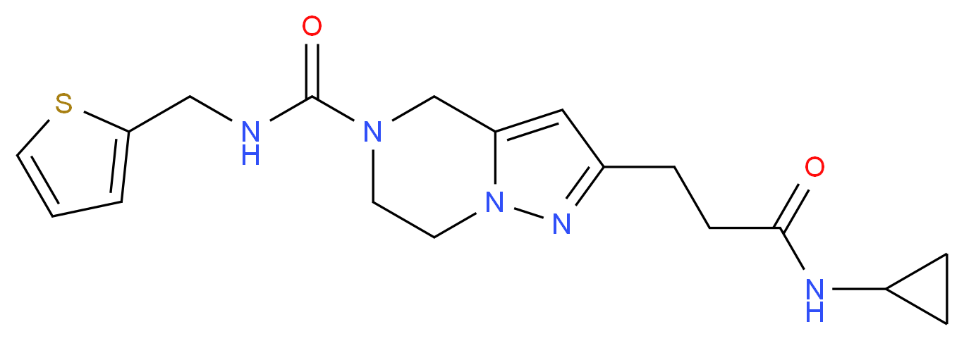 2-[3-(cyclopropylamino)-3-oxopropyl]-N-(2-thienylmethyl)-6,7-dihydropyrazolo[1,5-a]pyrazine-5(4H)-carboxamide_Molecular_structure_CAS_)