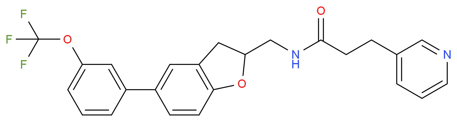 3-(3-pyridinyl)-N-({5-[3-(trifluoromethoxy)phenyl]-2,3-dihydro-1-benzofuran-2-yl}methyl)propanamide_Molecular_structure_CAS_)