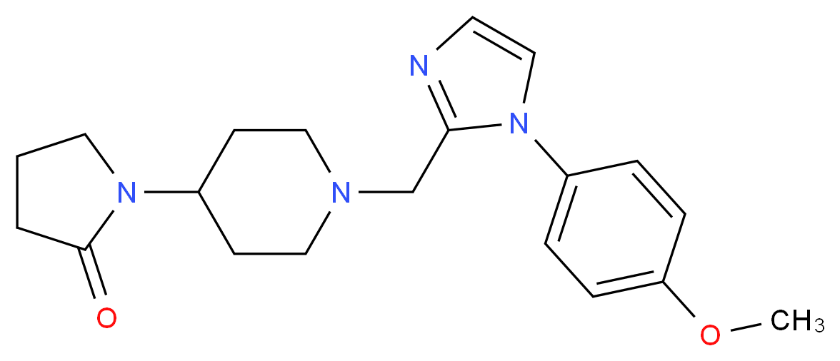 1-(1-{[1-(4-methoxyphenyl)-1H-imidazol-2-yl]methyl}piperidin-4-yl)pyrrolidin-2-one_Molecular_structure_CAS_)