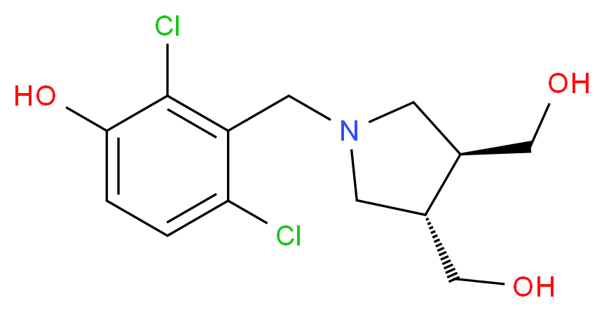 3-{[(3S*,4S*)-3,4-bis(hydroxymethyl)pyrrolidin-1-yl]methyl}-2,4-dichlorophenol_Molecular_structure_CAS_)
