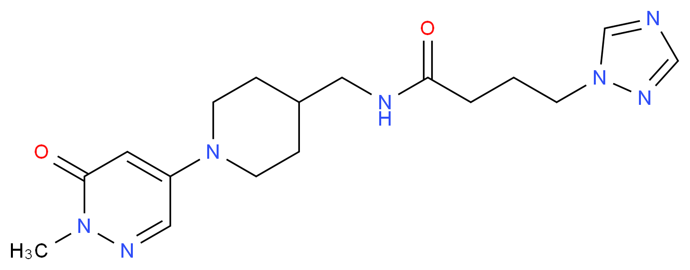 N-{[1-(1-methyl-6-oxo-1,6-dihydro-4-pyridazinyl)-4-piperidinyl]methyl}-4-(1H-1,2,4-triazol-1-yl)butanamide_Molecular_structure_CAS_)