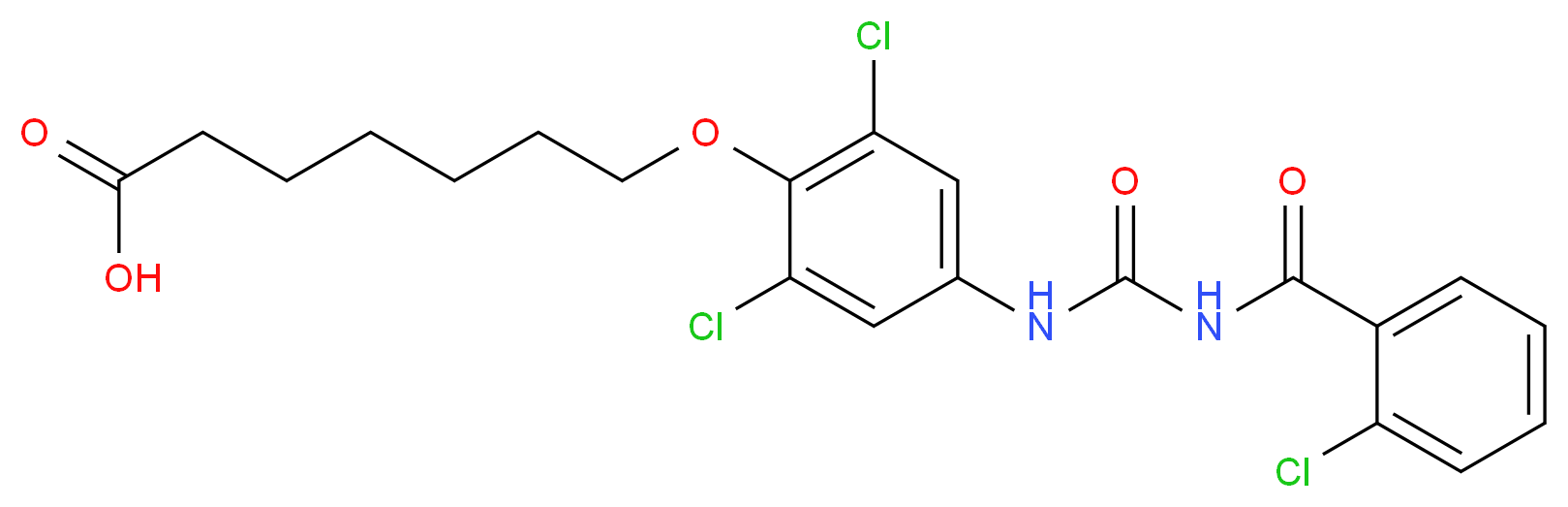 7-{2,6-DICHLORO-4-[3-(2-CHLORO-BENZOYL)-UREIDO]-PHENOXY}-HEPTANOIC ACID_Molecular_structure_CAS_)