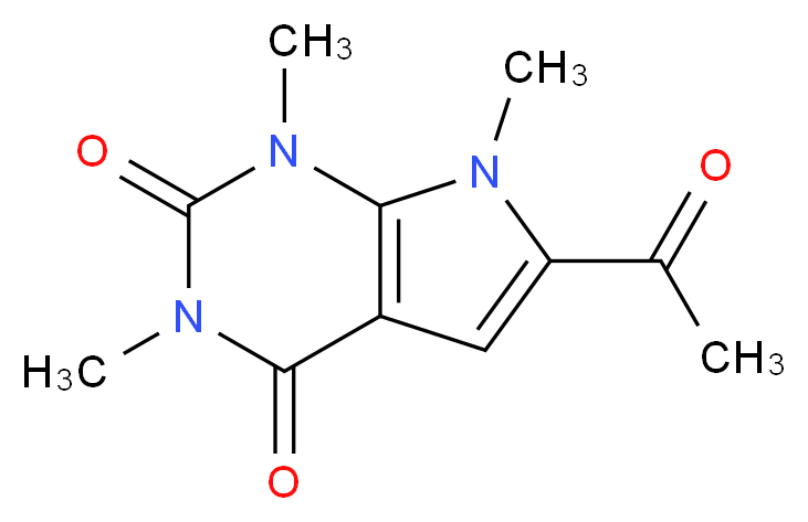 6-acetyl-1,3,7-trimethyl-1H,2H,3H,4H,7H-pyrrolo[2,3-d]pyrimidine-2,4-dione_Molecular_structure_CAS_)
