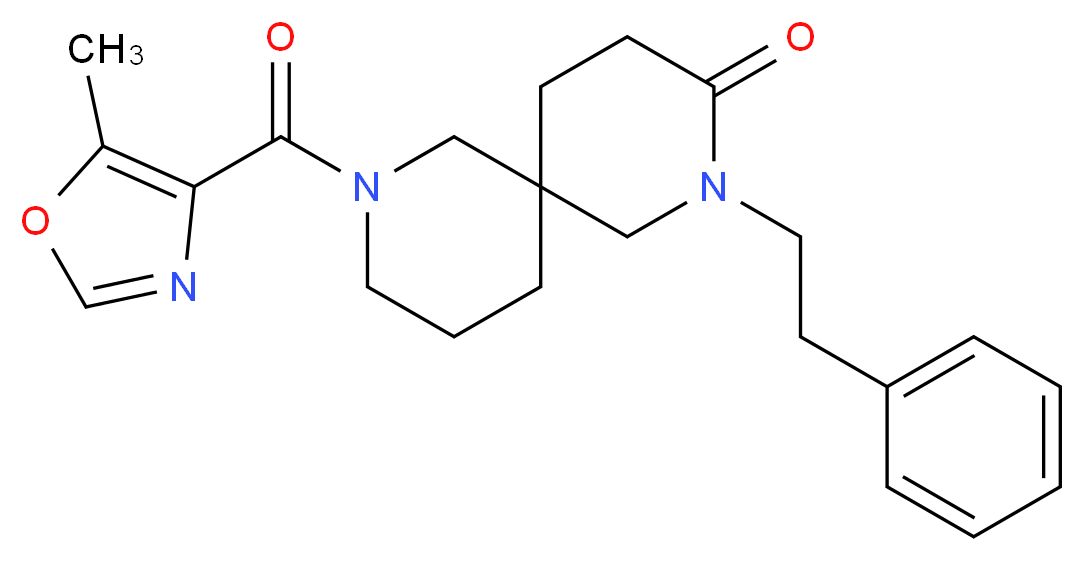 8-[(5-methyl-1,3-oxazol-4-yl)carbonyl]-2-(2-phenylethyl)-2,8-diazaspiro[5.5]undecan-3-one_Molecular_structure_CAS_)