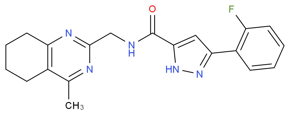 3-(2-fluorophenyl)-N-[(4-methyl-5,6,7,8-tetrahydro-2-quinazolinyl)methyl]-1H-pyrazole-5-carboxamide_Molecular_structure_CAS_)