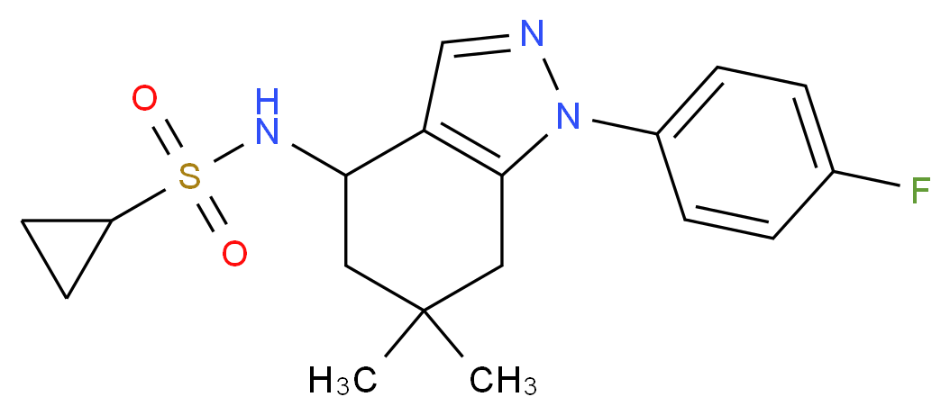 N-[1-(4-fluorophenyl)-6,6-dimethyl-4,5,6,7-tetrahydro-1H-indazol-4-yl]cyclopropanesulfonamide_Molecular_structure_CAS_)