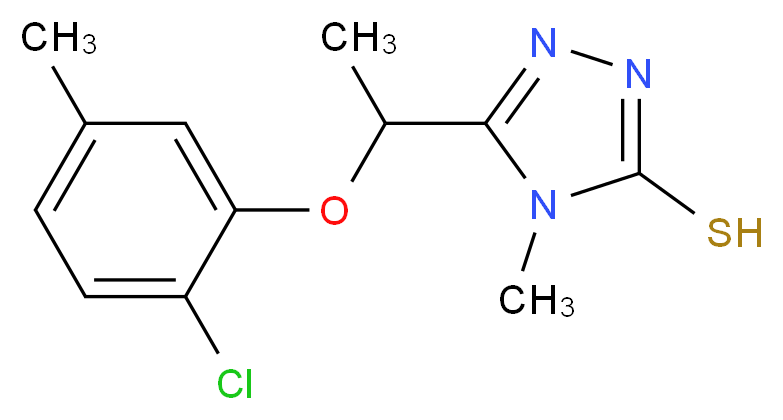 5-[1-(2-Chloro-5-methylphenoxy)ethyl]-4-methyl-4H-1,2,4-triazole-3-thiol_Molecular_structure_CAS_)