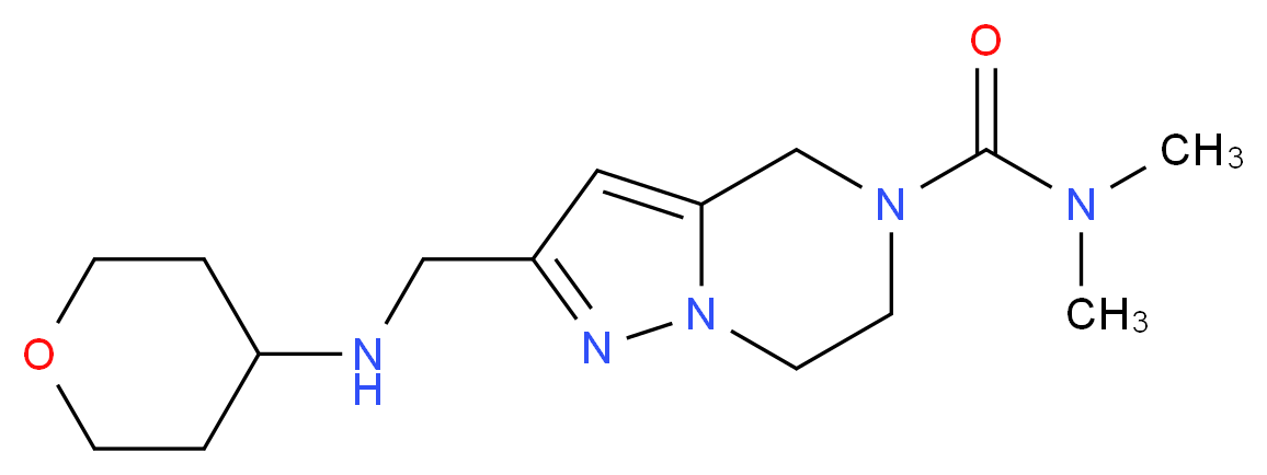 N,N-dimethyl-2-[(tetrahydro-2H-pyran-4-ylamino)methyl]-6,7-dihydropyrazolo[1,5-a]pyrazine-5(4H)-carboxamide_Molecular_structure_CAS_)