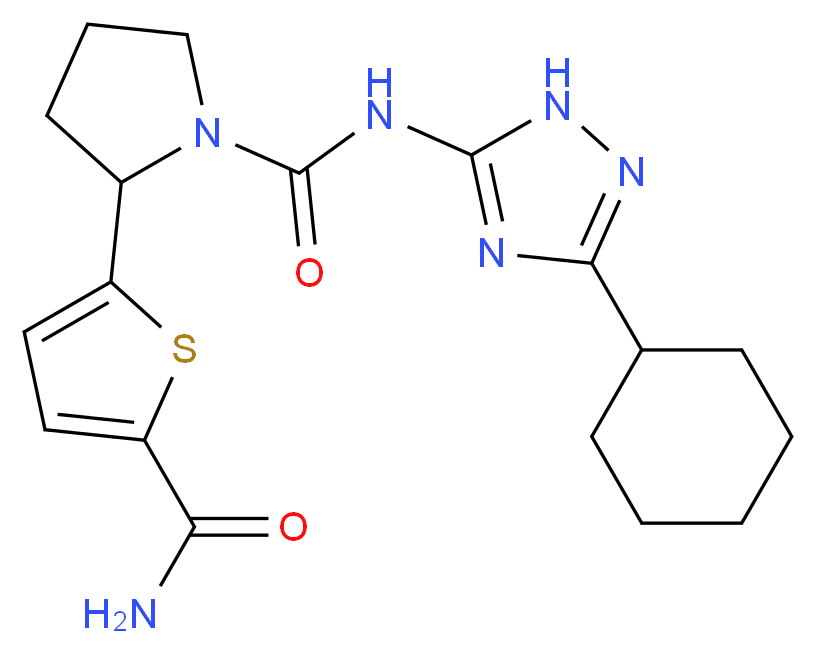 2-[5-(aminocarbonyl)-2-thienyl]-N-(3-cyclohexyl-1H-1,2,4-triazol-5-yl)pyrrolidine-1-carboxamide_Molecular_structure_CAS_)