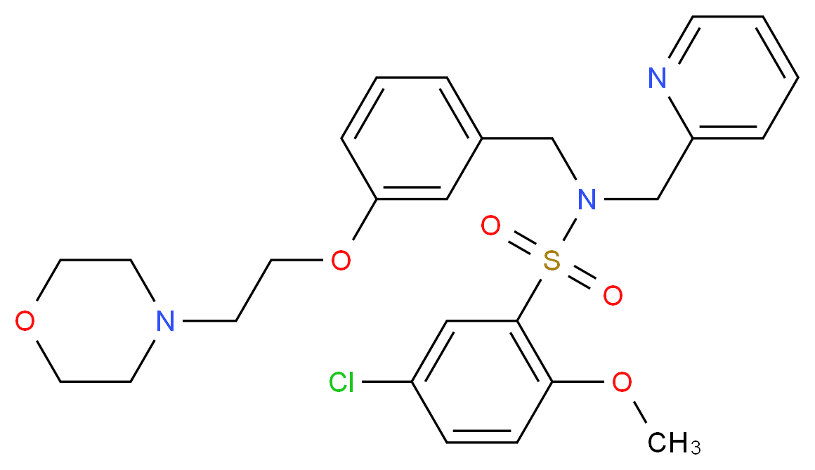 5-chloro-2-methoxy-N-{3-[2-(4-morpholinyl)ethoxy]benzyl}-N-(2-pyridinylmethyl)benzenesulfonamide_Molecular_structure_CAS_)
