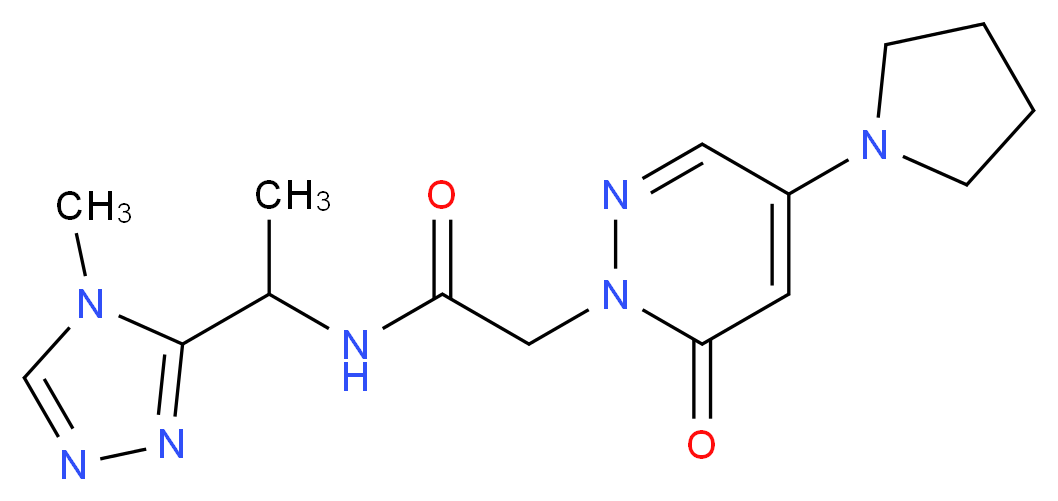 N-[1-(4-methyl-4H-1,2,4-triazol-3-yl)ethyl]-2-[6-oxo-4-(1-pyrrolidinyl)-1(6H)-pyridazinyl]acetamide_Molecular_structure_CAS_)