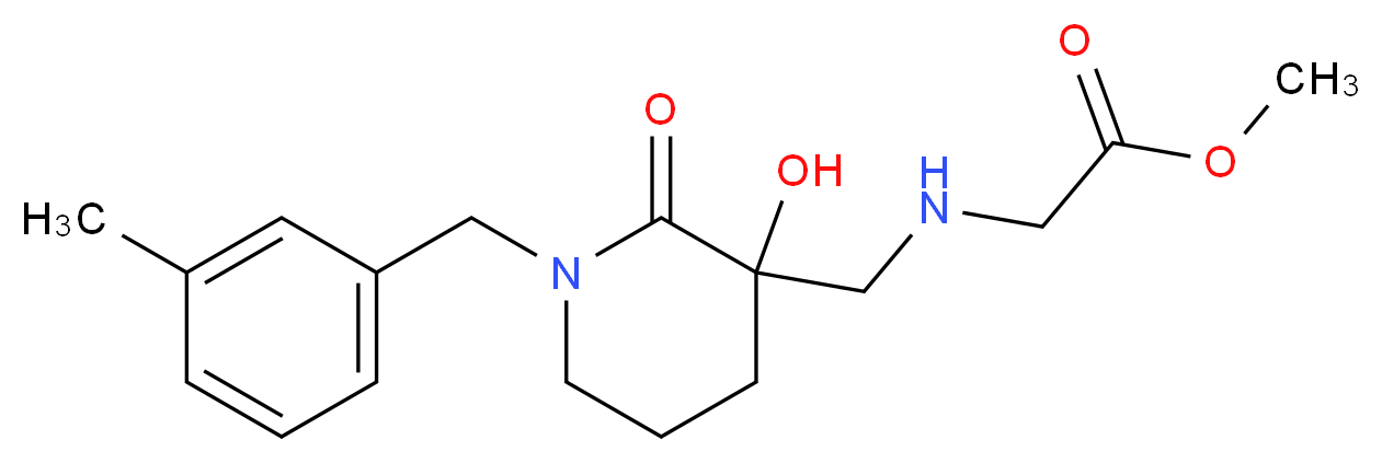 methyl N-{[3-hydroxy-1-(3-methylbenzyl)-2-oxo-3-piperidinyl]methyl}glycinate_Molecular_structure_CAS_)